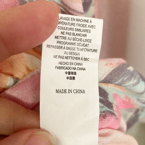 JEN’S PIRATE BOOTY Floral Deep V Neck Pink Peplum Blouse blouson sleeves SZ: XS - Picture 5 of 13